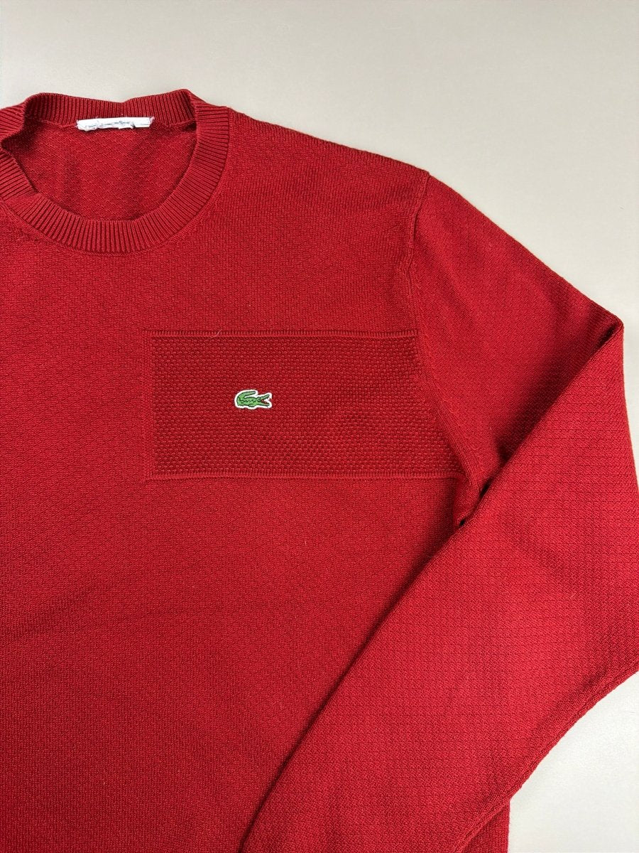 Lacoste "Casual Class" Textured Pocket Knit - Cherry Red - Past Pieces
