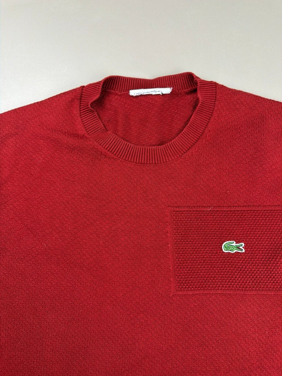 Lacoste "Casual Class" Textured Pocket Knit - Cherry Red - Past Pieces