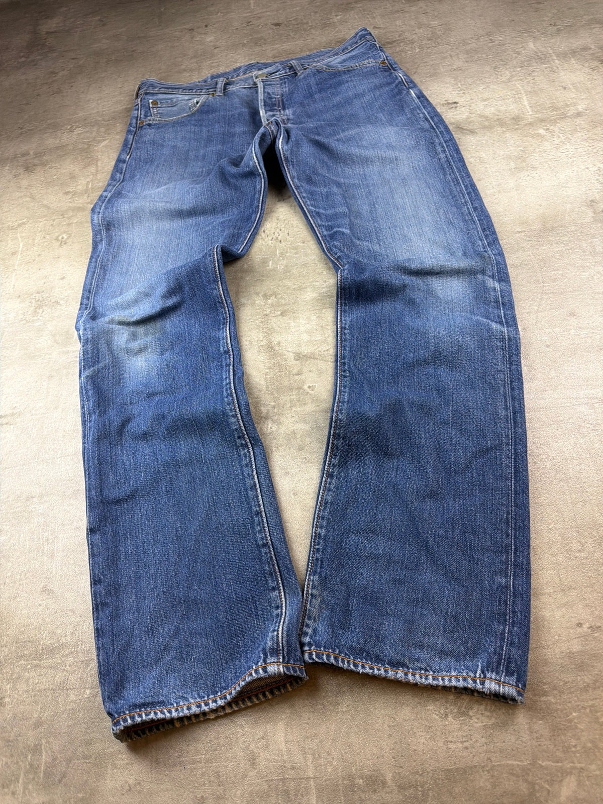 Levi's "501" Vintage Faded Straight Leg Denim Jeans - Washed Blue – Ansicht 2