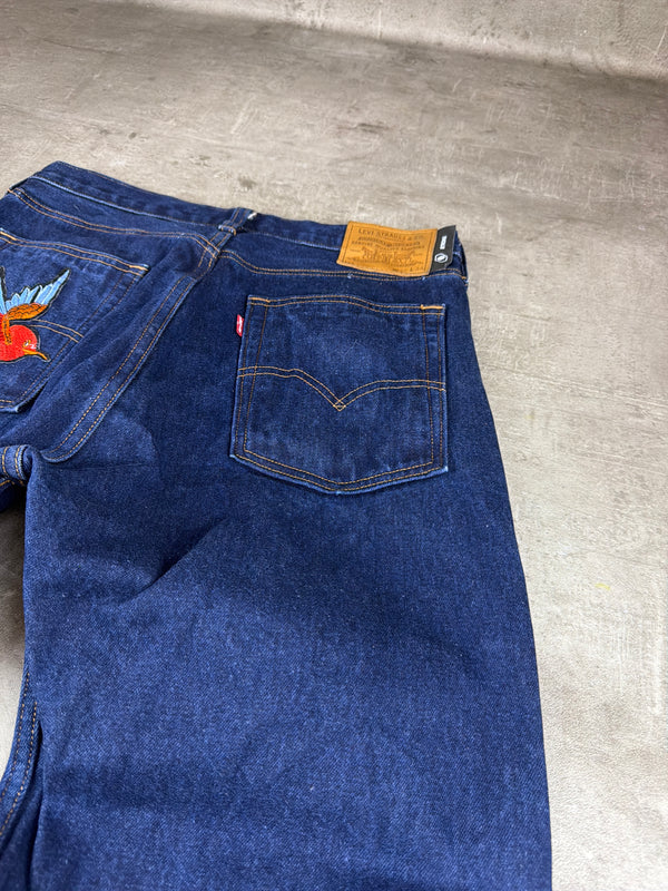 Levi's Baggy Embroidered Bird Denim Jeans - Dark Indigo Blue