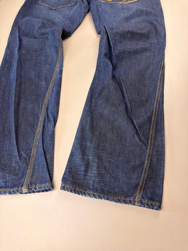 Luke Black Country Originals Japanese Denim "Lion" - Baggy Y2K Embroidery