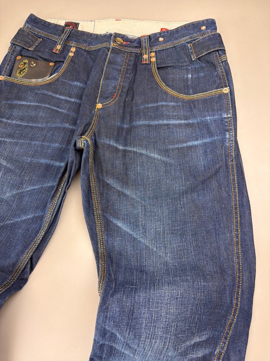 Luke Black Country Originals Japanese Denim "Lion" - Baggy Y2K Embroidery - Past Pieces