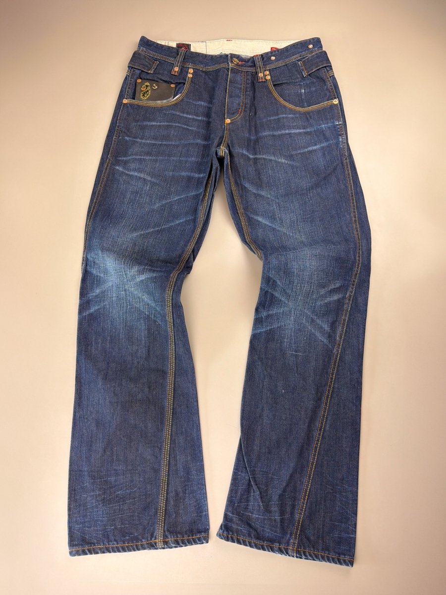 Luke Black Country Originals Japanese Denim "Lion" - Baggy Y2K Embroidery - Past Pieces