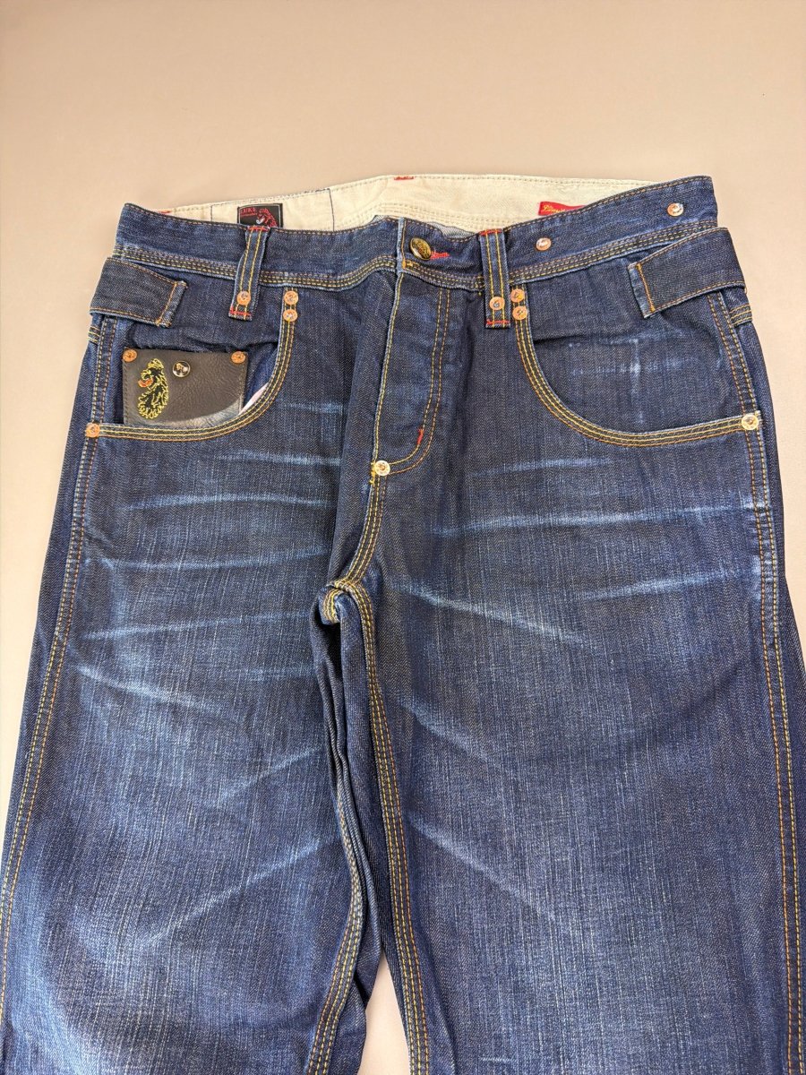 Luke Black Country Originals Japanese Denim "Lion" - Baggy Y2K Embroidery - Past Pieces