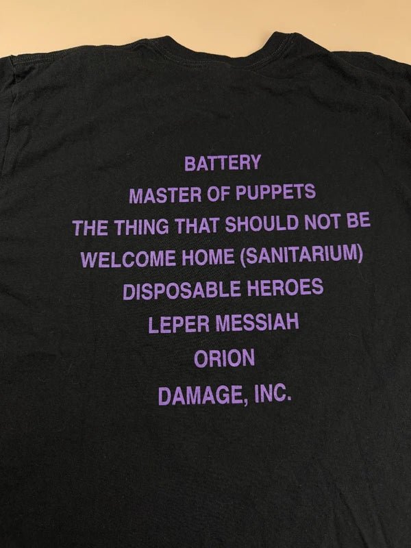 Metallica "Master of Puppets" Graphic Merch Tee - All Black & Purple - Past Pieces