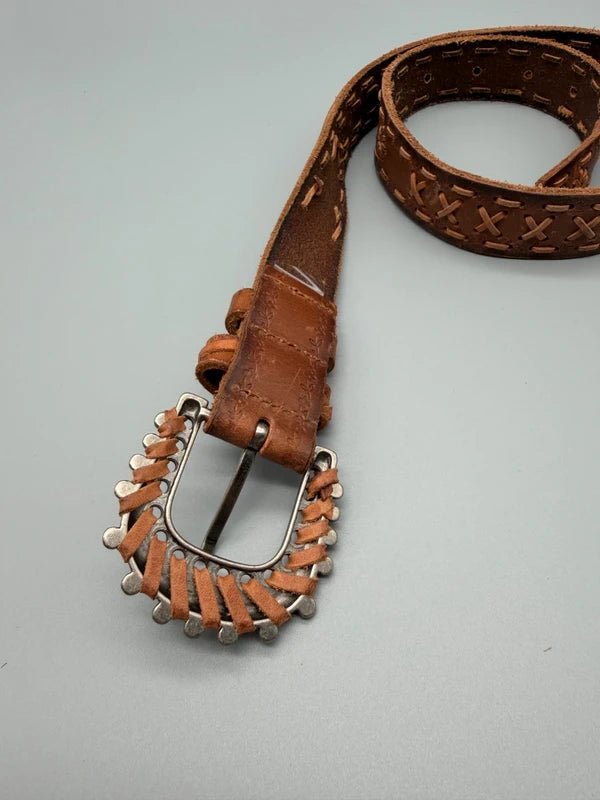 Miss Me Archive "Western Star" Studded Belt - Cognac Rhinestone - Past Pieces