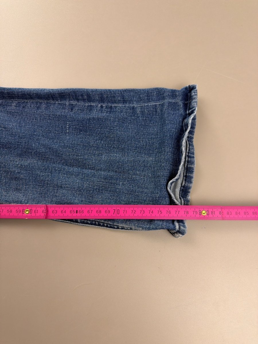 Mother Denim Archive "Iconic M" Studded Flare – Y2K Low Waist Washed Indigo - Past Pieces