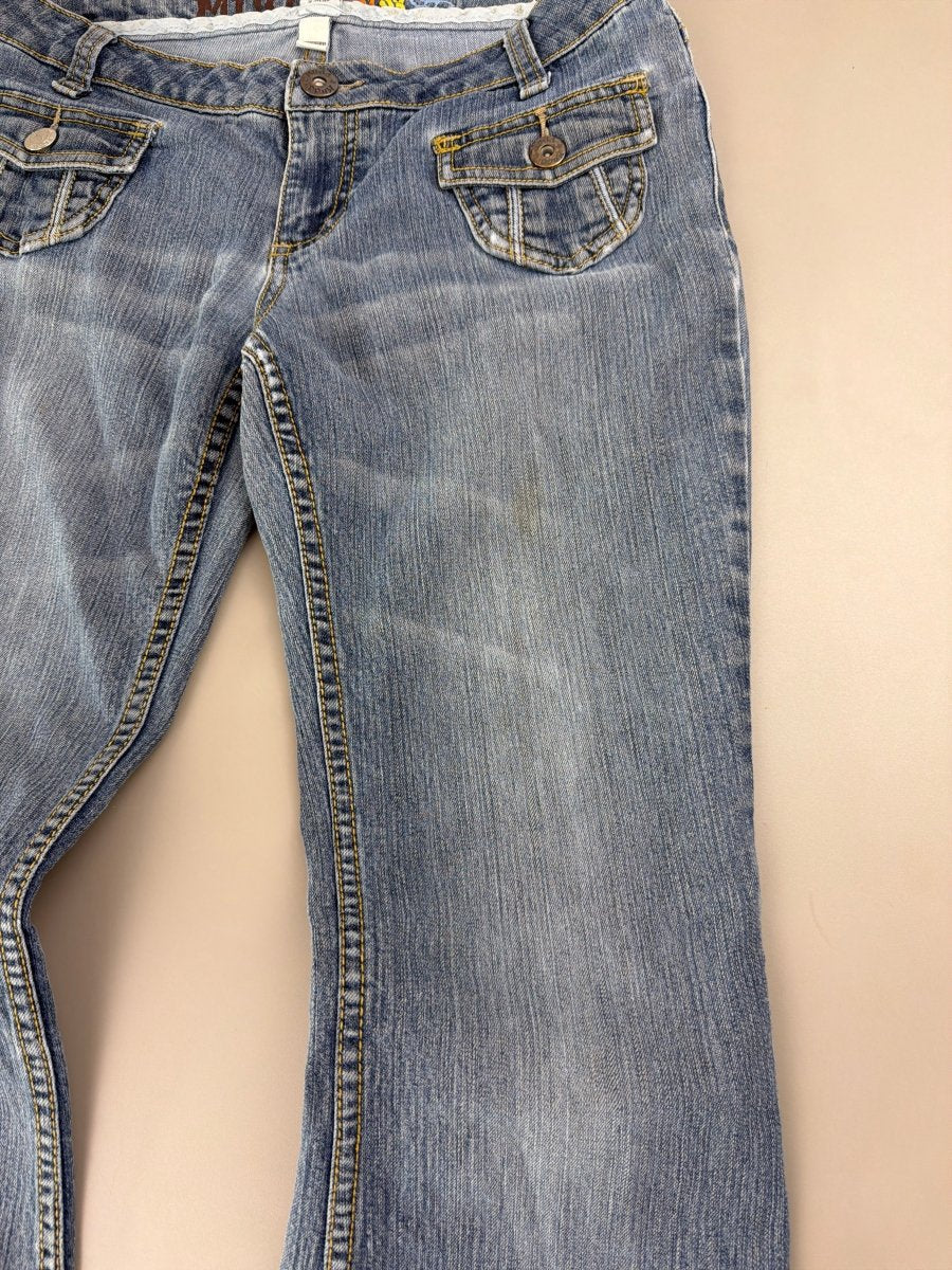 Mudd Archive "Aura" Flared Denim - Y2K McBling Low Waist - Past Pieces