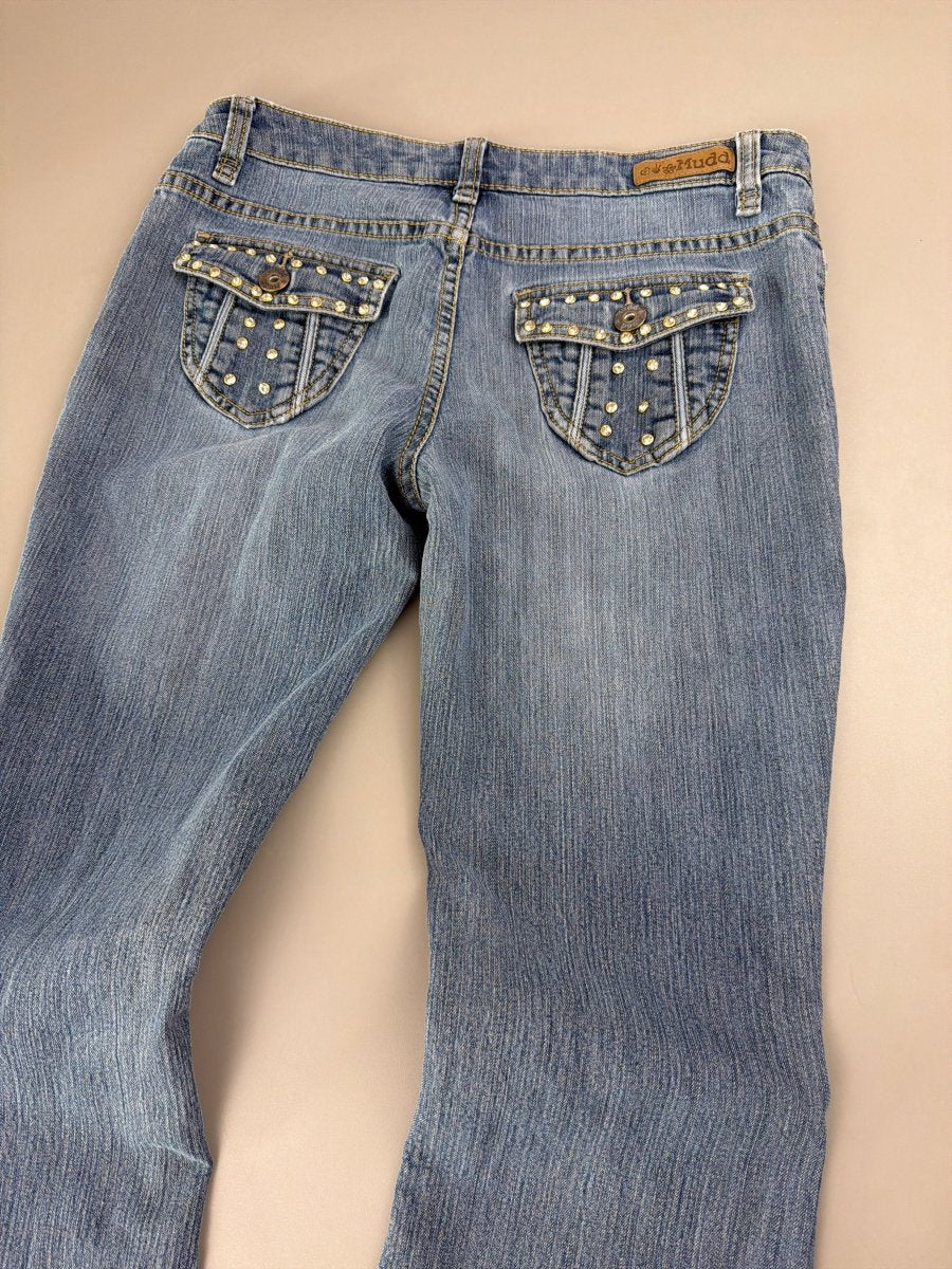 Mudd Archive "Aura" Flared Denim - Y2K McBling Low Waist - Past Pieces