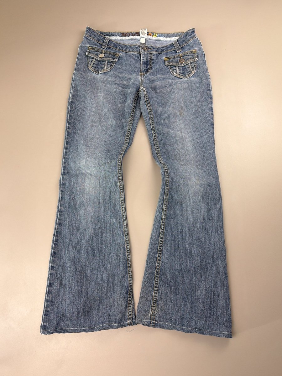 Mudd Archive "Aura" Flared Denim - Y2K McBling Low Waist - Past Pieces