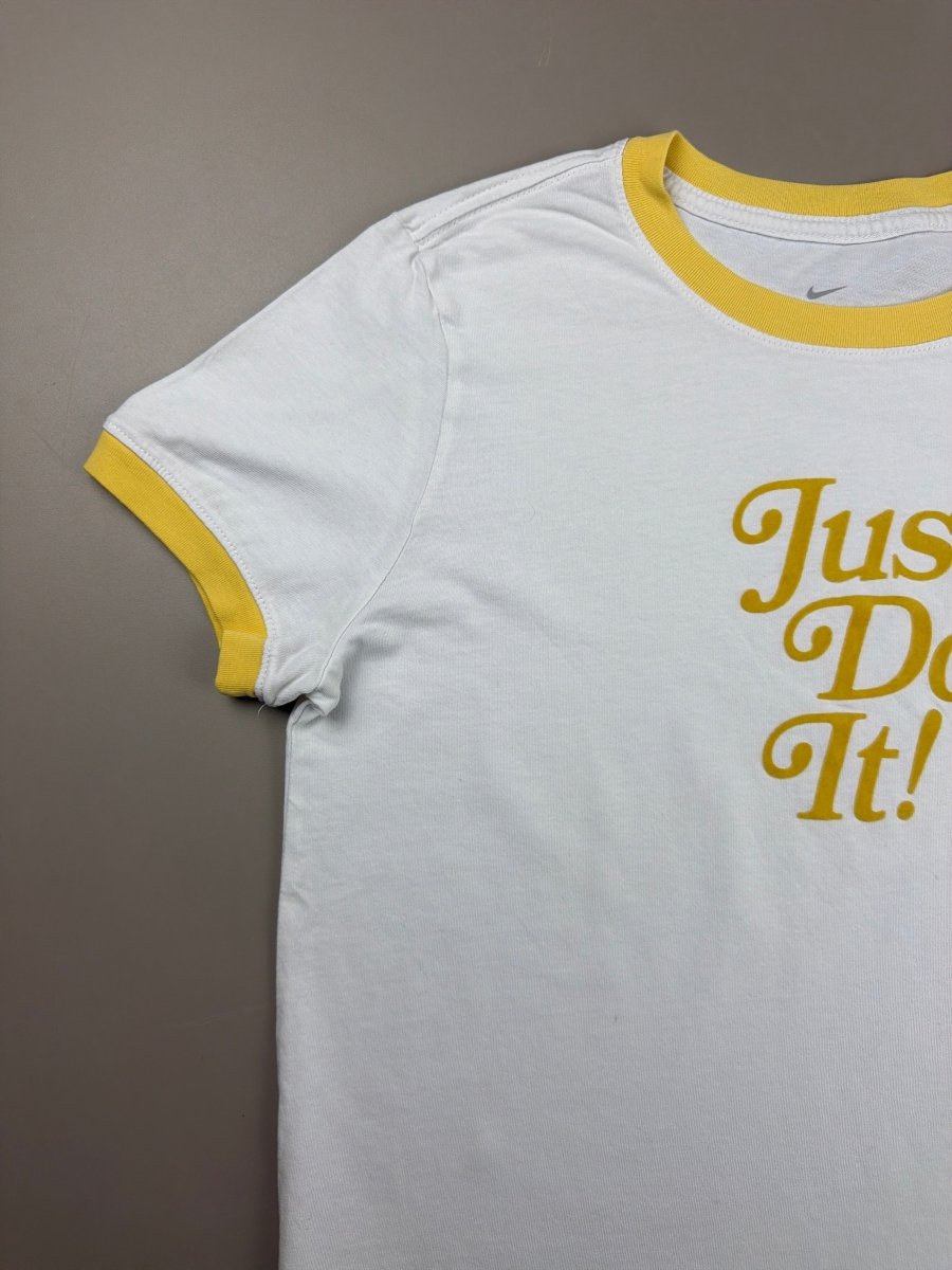 Nike Retro Script "Just Do It" Ringer Tee - Sun Yellow - Past Pieces