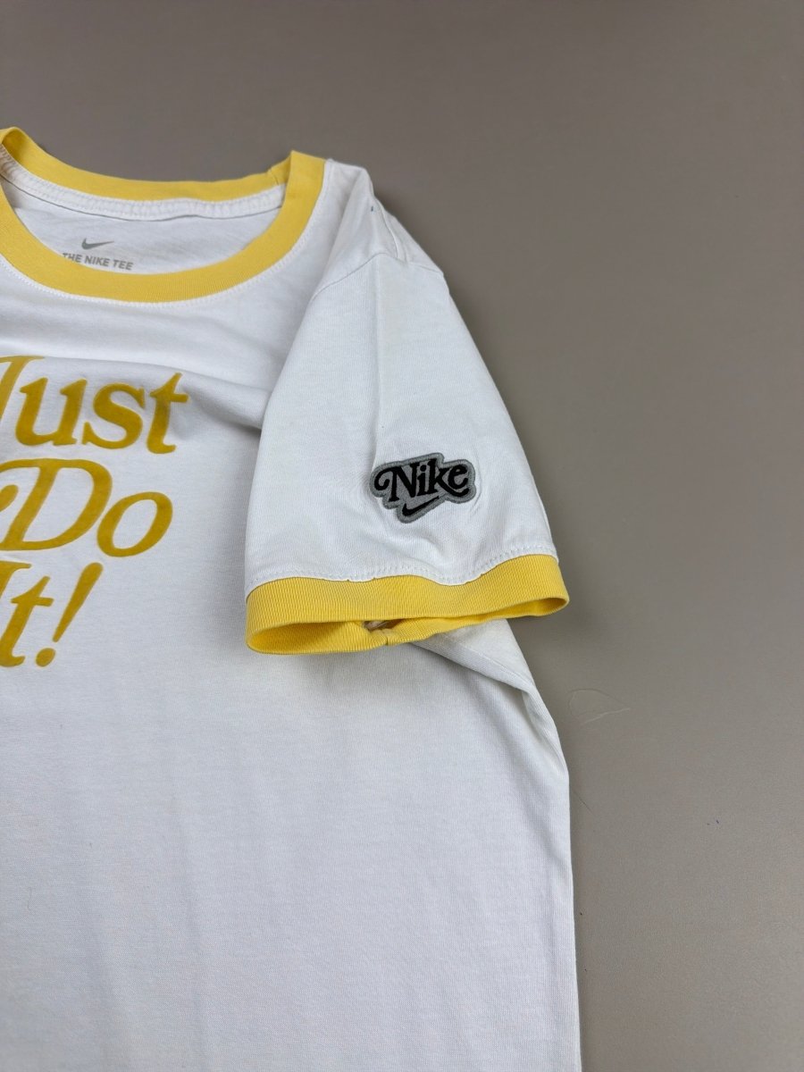 Nike Retro Script "Just Do It" Ringer Tee - Sun Yellow - Past Pieces