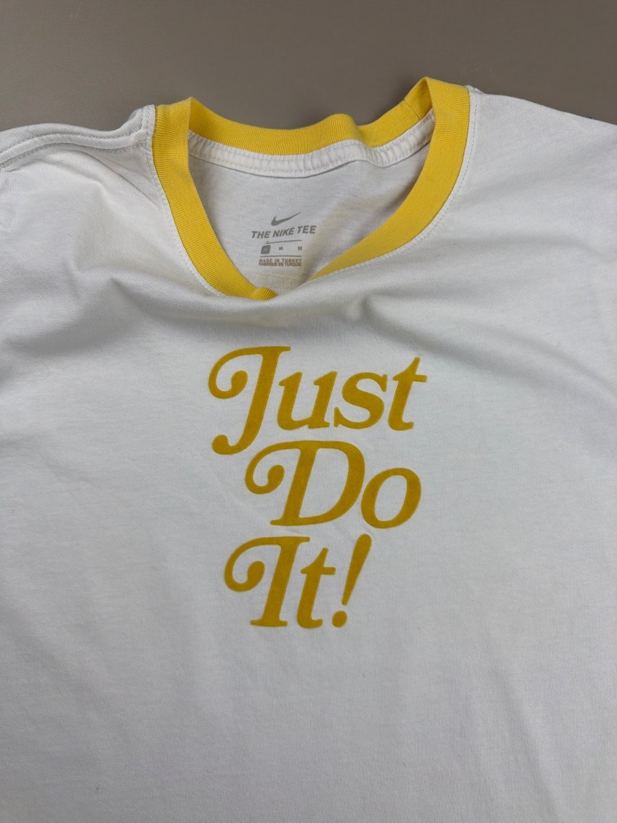 Nike Retro Script "Just Do It" Ringer Tee - Sun Yellow - Past Pieces
