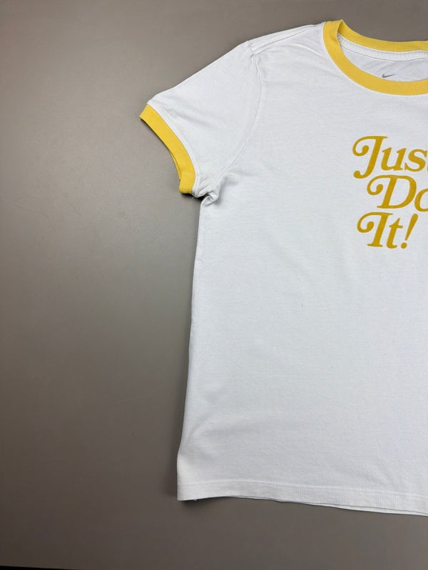 Nike Retro Script "Just Do It" Ringer Tee - Sun Yellow
