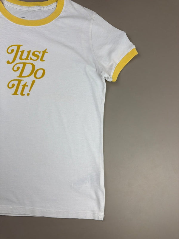 Nike Retro Script "Just Do It" Ringer Tee - Sun Yellow