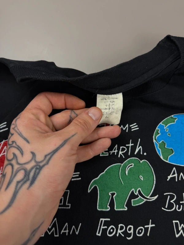 "One World Our World" Earth Day Graphic Tee - Black