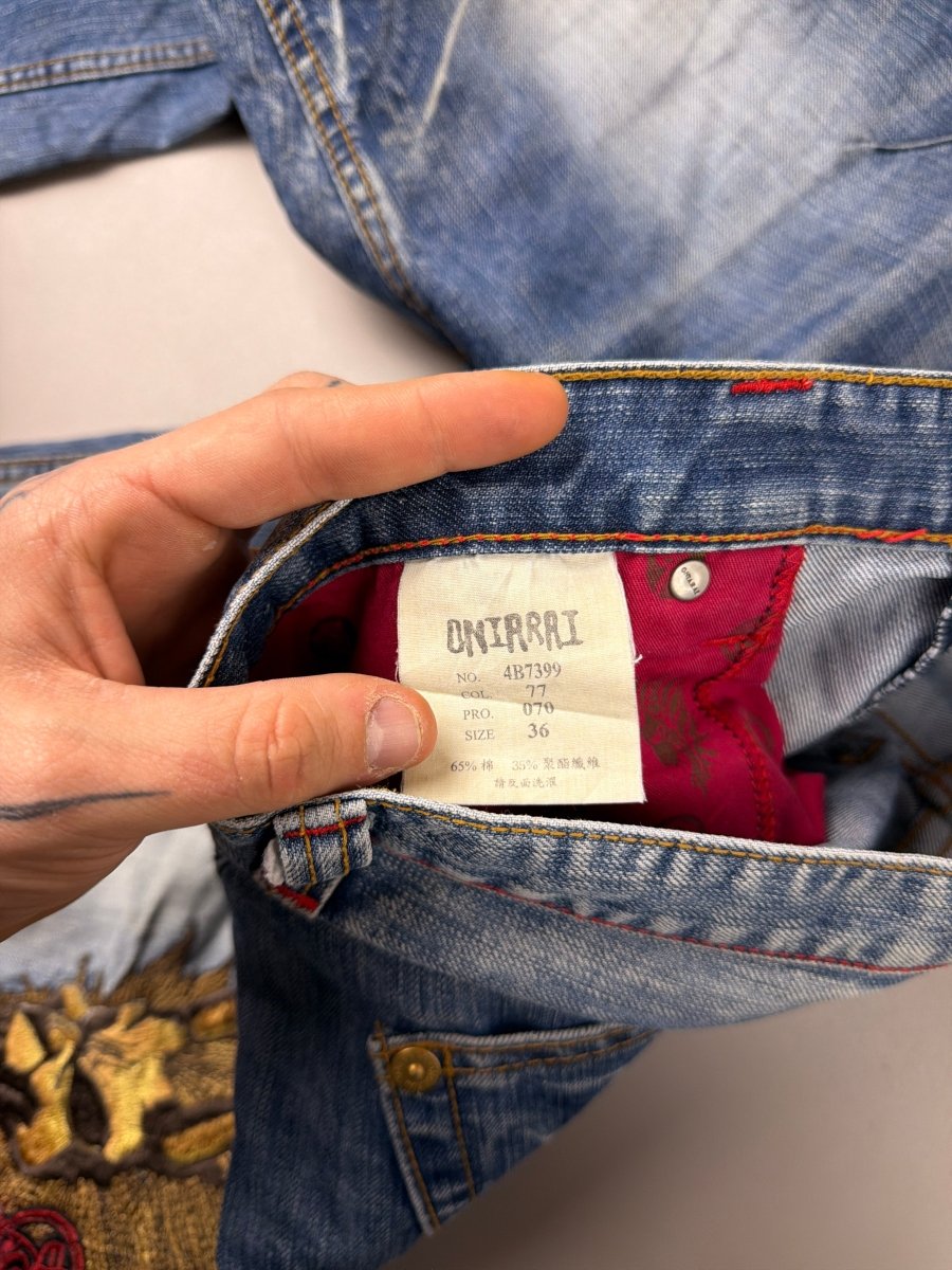Oniarai Archive "Demon Oni" Heavy Embroidered Denim - Washed Blue - Past Pieces