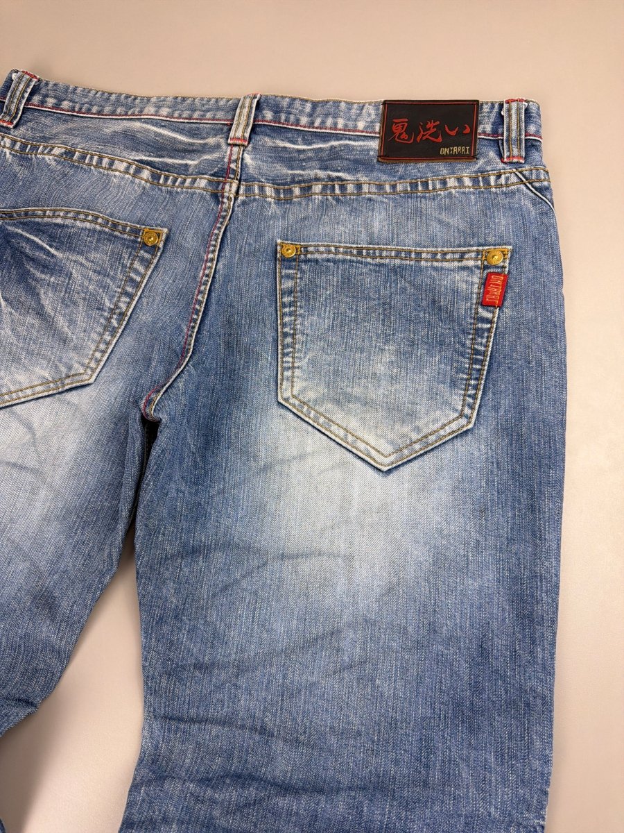 Oniarai Archive "Demon Oni" Heavy Embroidered Denim - Washed Blue - Past Pieces