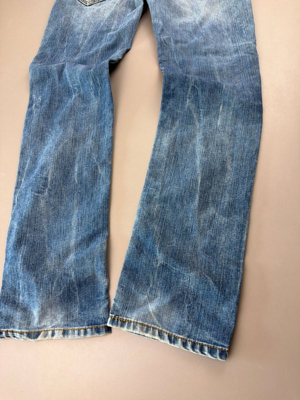 Oniarai Archive "Golden Dragon" Embroidered Jeans - Cyber Indigo Wash