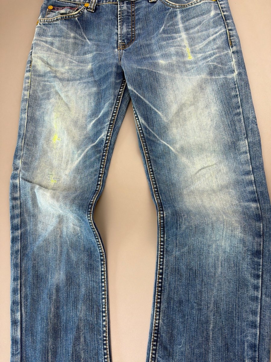 Oniarai Archive "Golden Dragon" Embroidered Jeans - Cyber Indigo Wash - Past Pieces