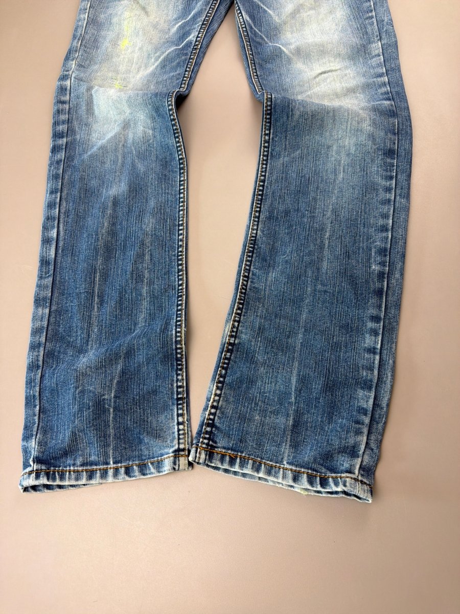 Oniarai Archive "Golden Dragon" Embroidered Jeans - Cyber Indigo Wash - Past Pieces