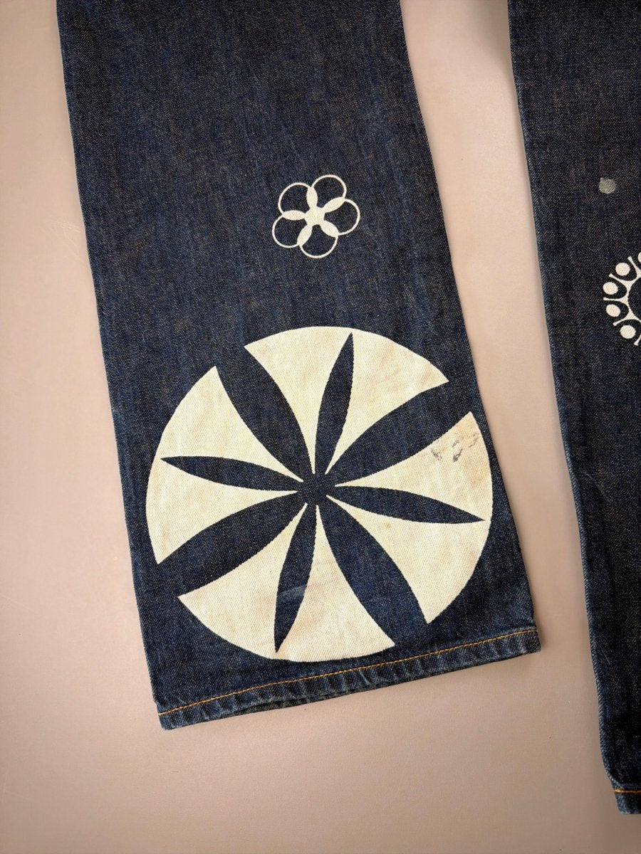 Oniarai Archive "Japanese Rabbit Graphics" Raw Denim Jeans - Indigo - Past Pieces