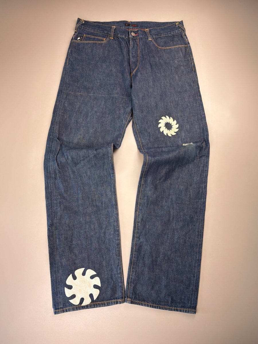 Oniarai Archive "Japanese Rabbit Graphics" Raw Denim Jeans - Indigo - Past Pieces