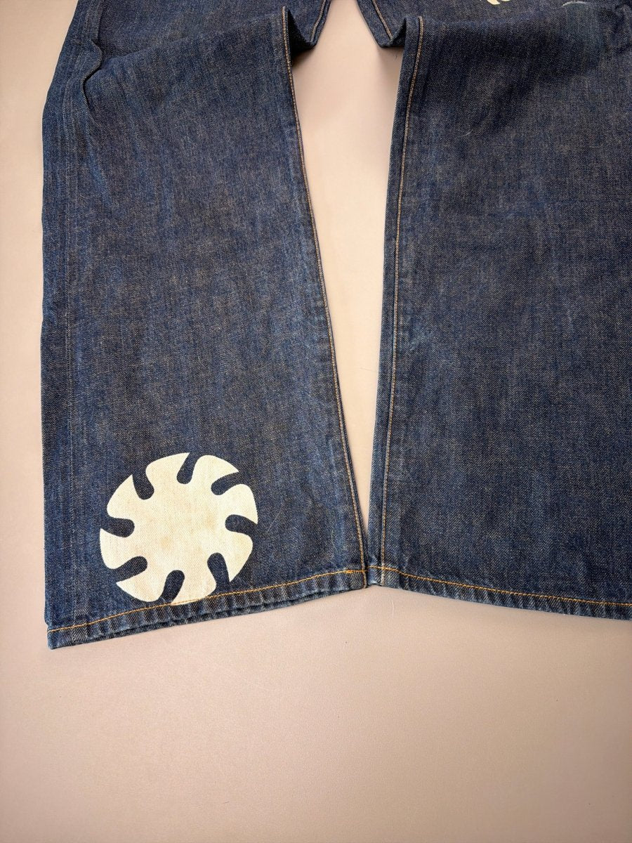 Oniarai Archive "Japanese Rabbit Graphics" Raw Denim Jeans - Indigo - Past Pieces