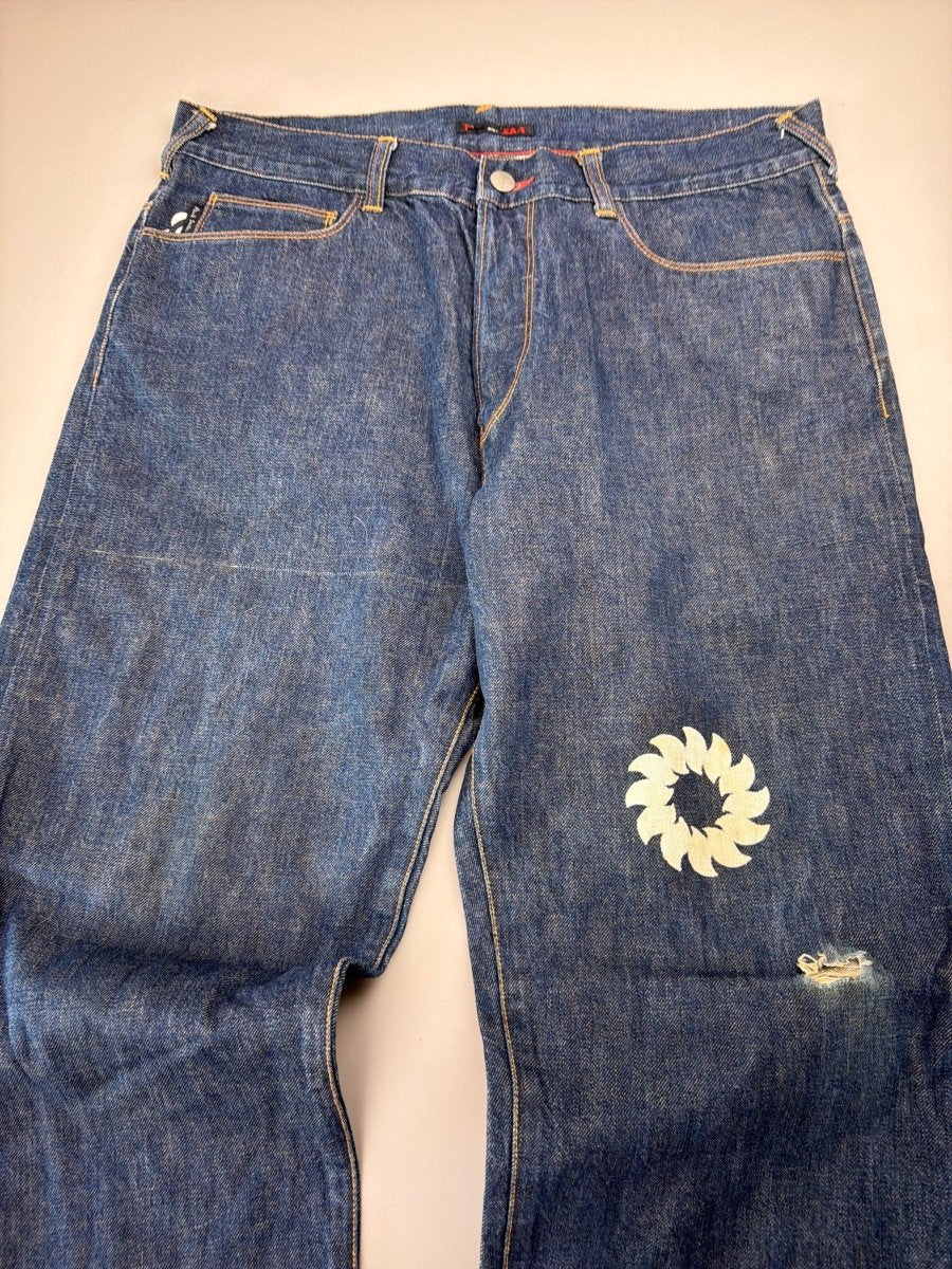 Oniarai Archive "Japanese Rabbit Graphics" Raw Denim Jeans - Indigo - Past Pieces