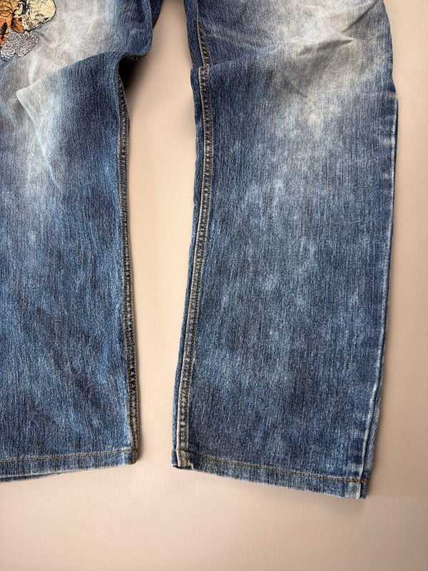 Oniarai Archive "Koi Skull" Tattoo Print Denim – Japanese Cyber