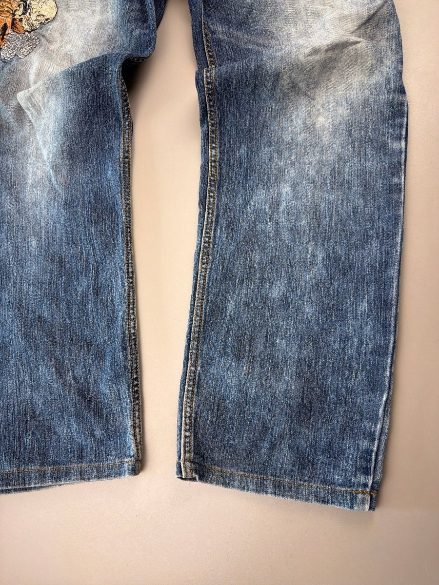 Oniarai Archive "Koi Skull" Tattoo Print Denim – Japanese Cyber - Past Pieces