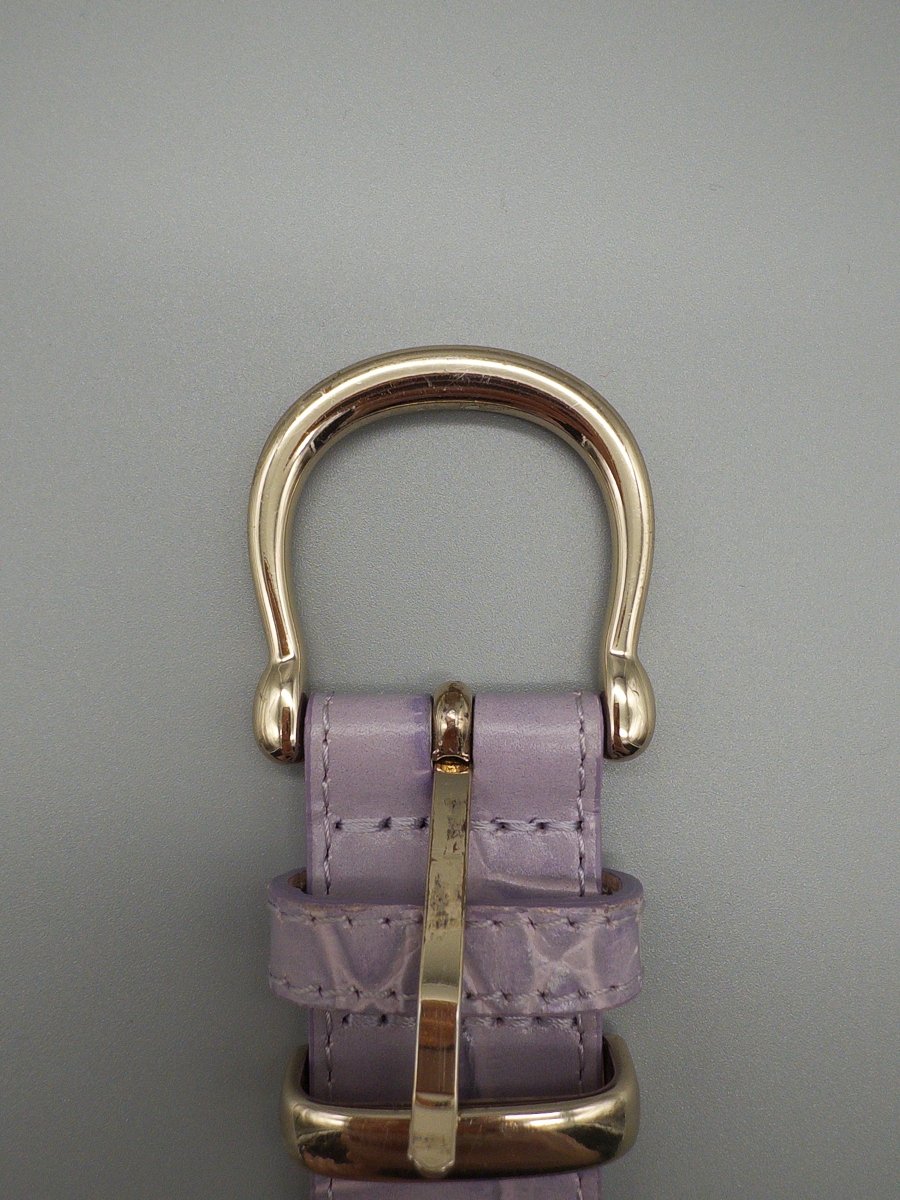 & Other Stories Italian Croco Embossed Slim Belt - Lilac Coquette - Past Pieces