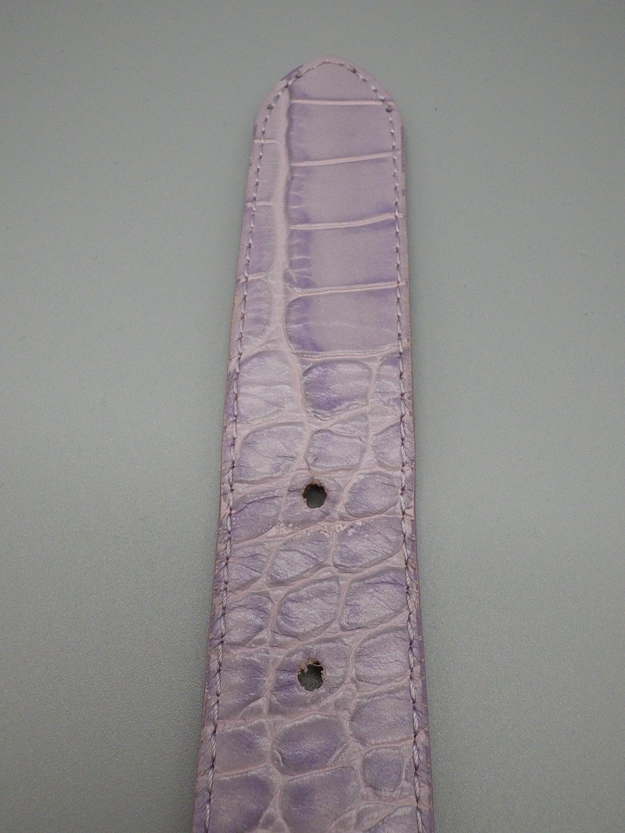 & Other Stories Italian Croco Embossed Slim Belt - Lilac Coquette - Past Pieces