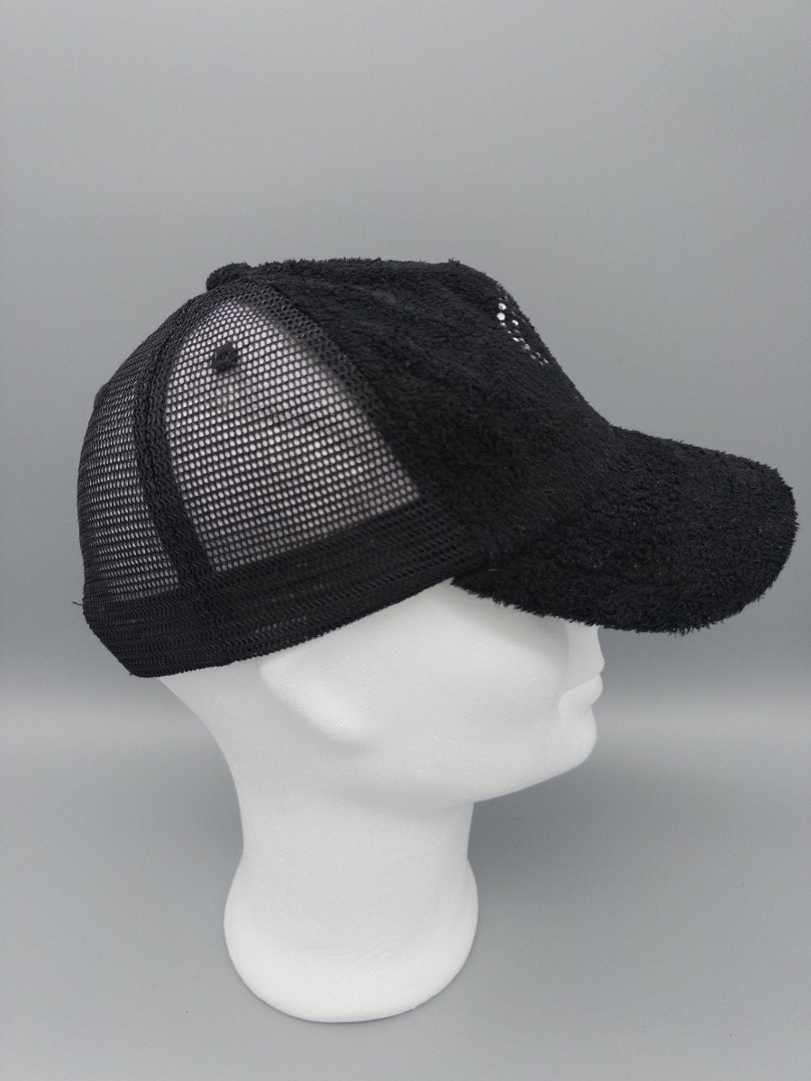 Pelle Pelle Archive "Moon Trash" Rhinestone Fleece Cap - All Black - Past Pieces