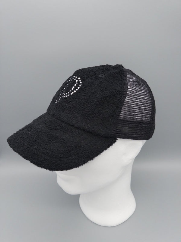 Pelle Pelle Archive "Moon Trash" Rhinestone Fleece Cap - All Black