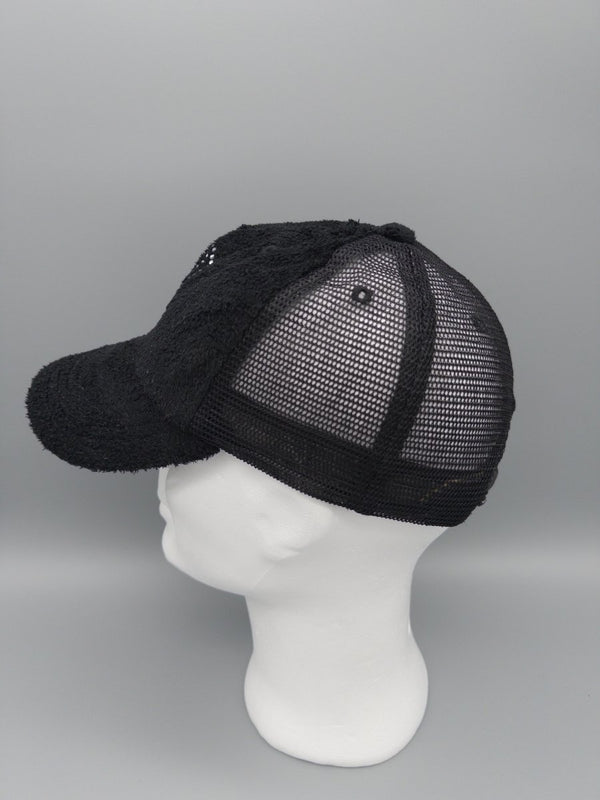 Pelle Pelle Archive "Moon Trash" Rhinestone Fleece Cap - All Black