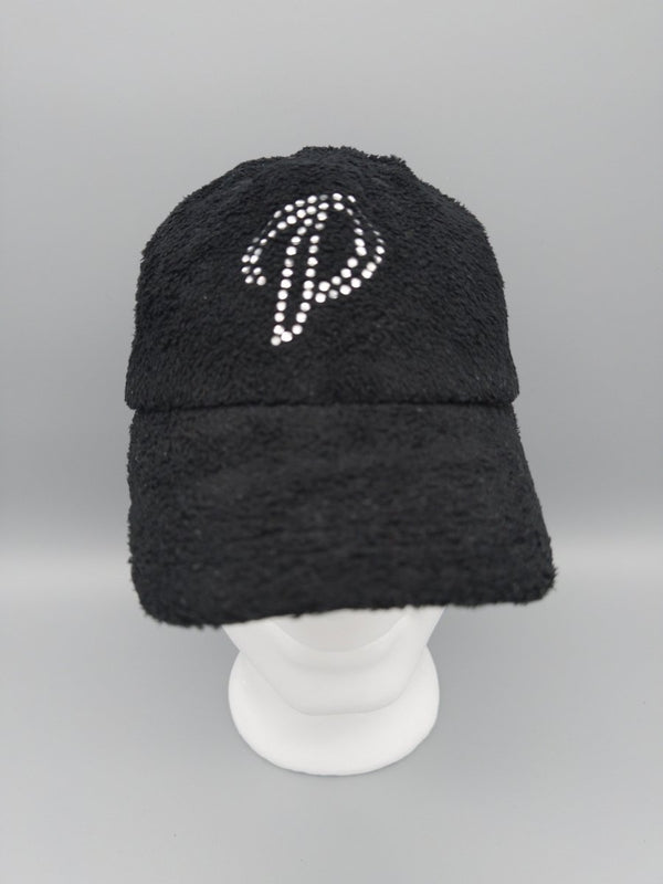 Pelle Pelle Archive "Moon Trash" Rhinestone Fleece Cap - All Black