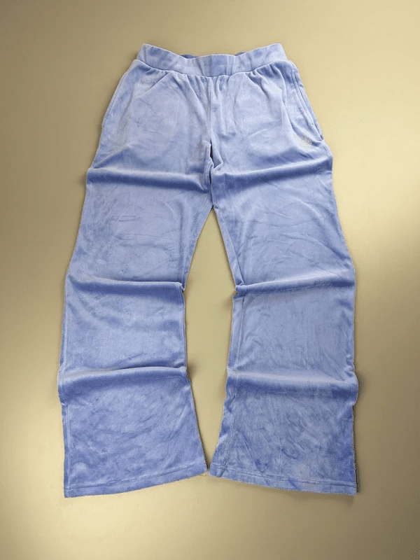 Playboy Rhinestone Velour "Bling Bunny" Trackpants – Periwinkle Y2K Pastel