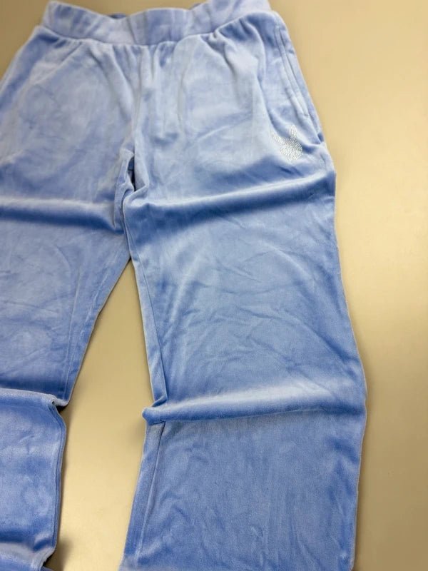 Playboy Rhinestone Velour "Bling Bunny" Trackpants – Periwinkle Y2K Pastel