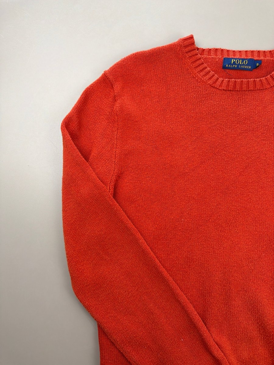 Polo Ralph Lauren Archive Classic Crewneck Sweater - Vibrant Orange - Past Pieces