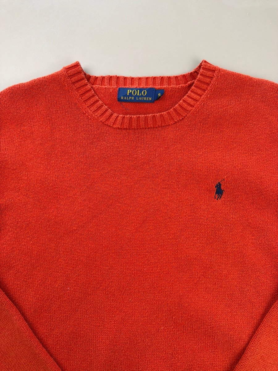 Polo Ralph Lauren Archive Classic Crewneck Sweater - Vibrant Orange - Past Pieces