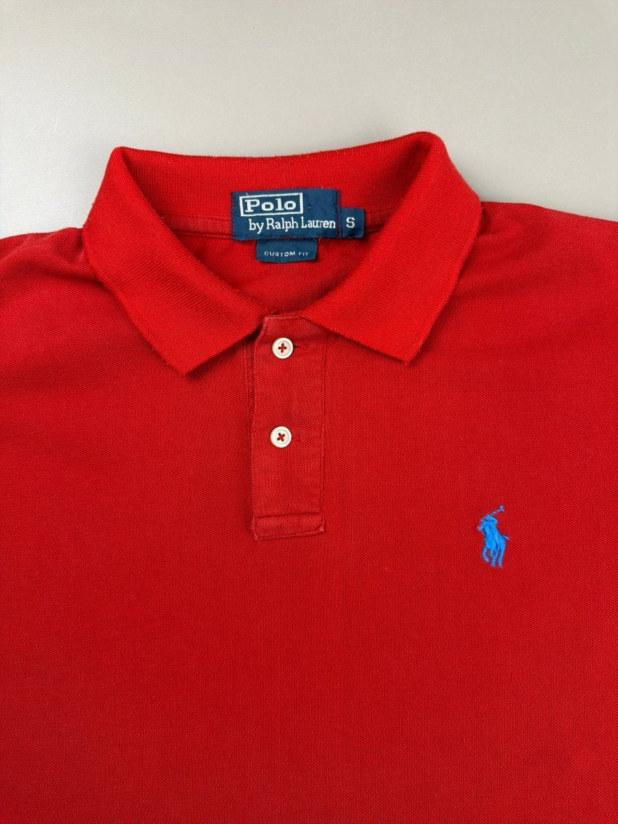 Polo Ralph Lauren Archive "Essential" Longsleeve Polo - Racing Red & Cyan Pop - Past Pieces
