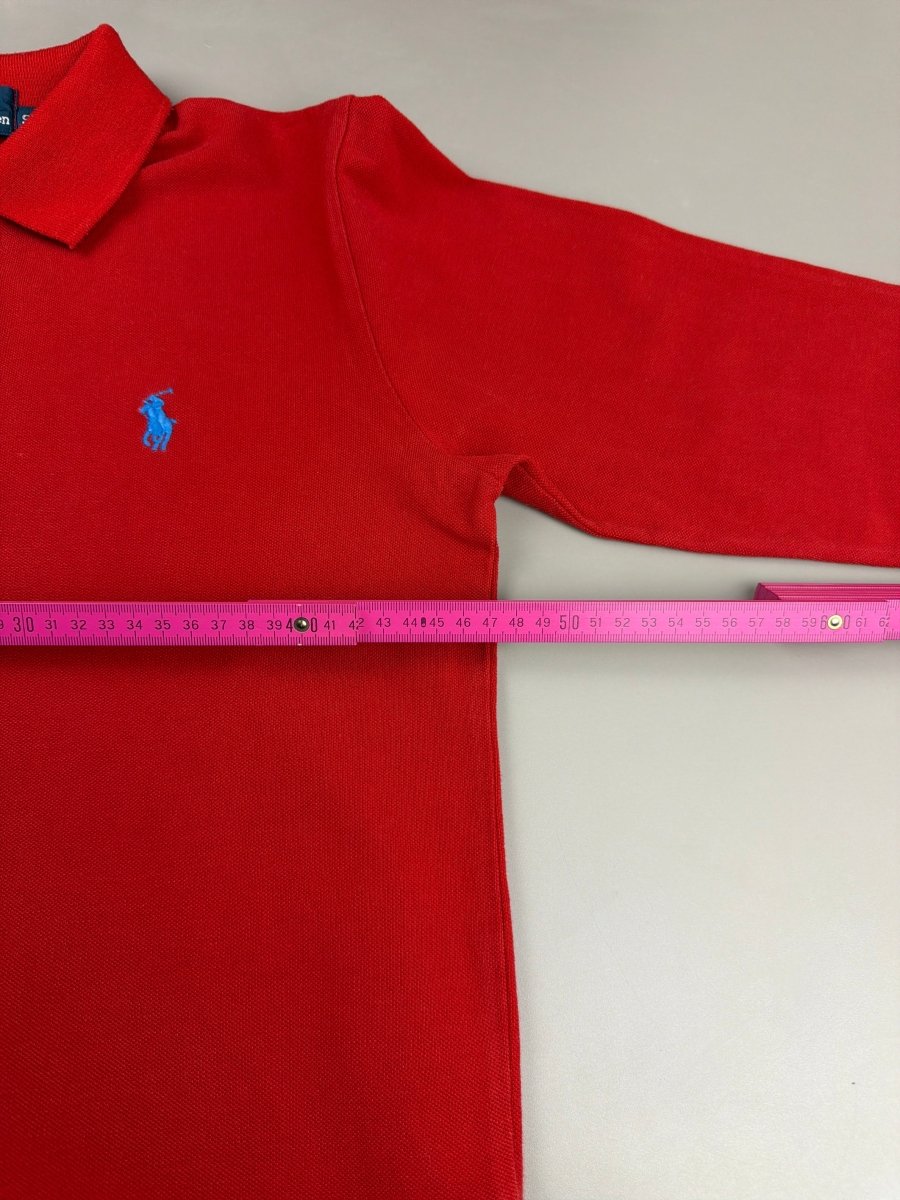 Polo Ralph Lauren Archive "Essential" Longsleeve Polo - Racing Red & Cyan Pop - Past Pieces