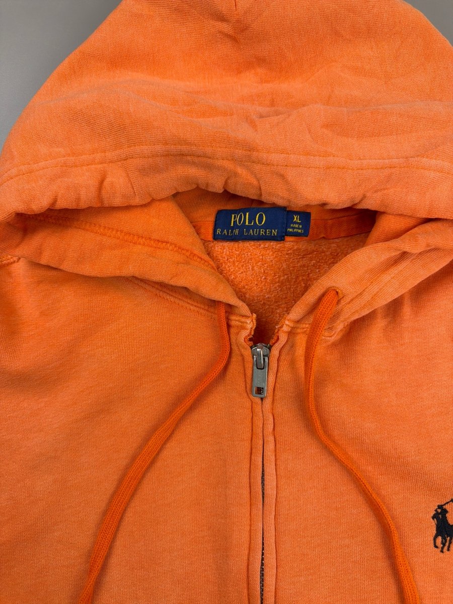 Polo Ralph Lauren Classic Zip Hoodie - Faded Neon Orange - Past Pieces