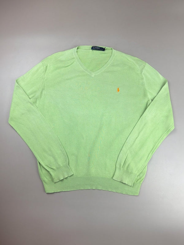 Polo Ralph Lauren "Neon Lime" V-Neck Sweater - Pastel Pop
