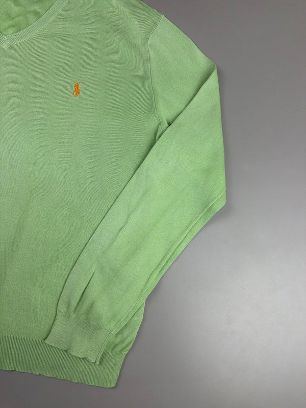 Polo Ralph Lauren "Neon Lime" V-Neck Sweater - Pastel Pop