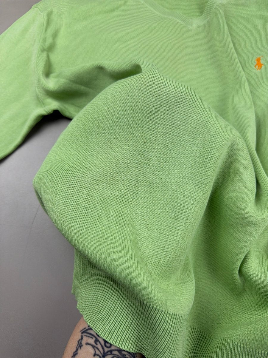 Polo Ralph Lauren "Neon Lime" V - Neck Sweater - Pastel Pop - Past Pieces