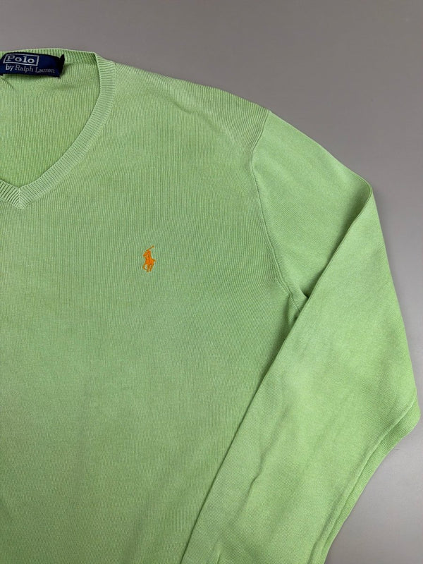 Polo Ralph Lauren "Neon Lime" V-Neck Sweater - Pastel Pop