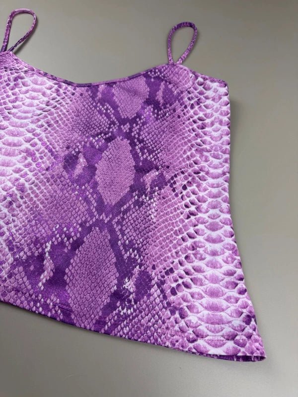 Profile Denim "Amethyst" Snake Cami - Purple Animal Print