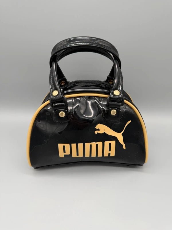 Puma Retro "Speedy" Mini Bowling Bag - Black/Gold Patent - Past Pieces